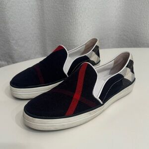 Burberry Women’s Nova Check Slip-On Sneakers